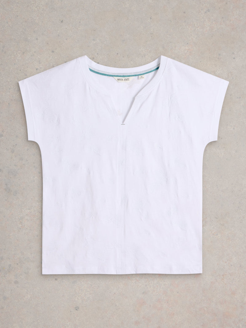 An image of the White Stuff Nelly Embroidered Tee