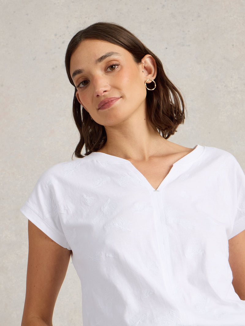 An image of the White Stuff Nelly Embroidered Tee