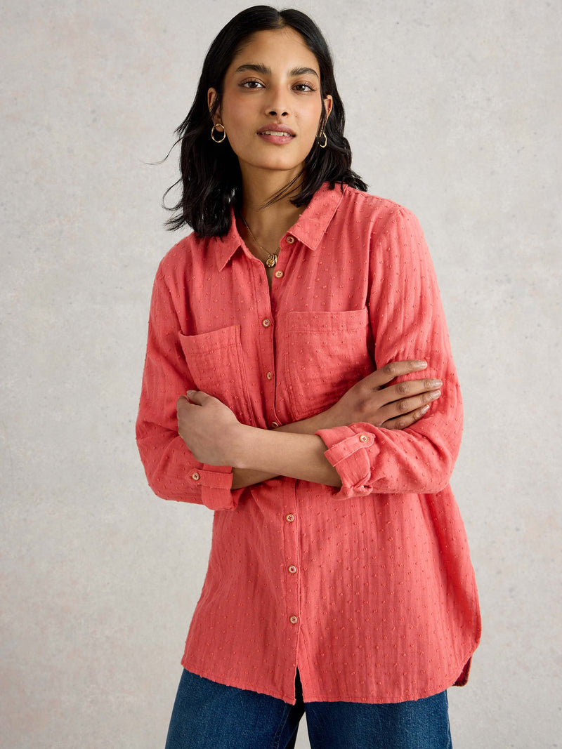 An image of the White Stuff Sophie Longline Cotton Shirt