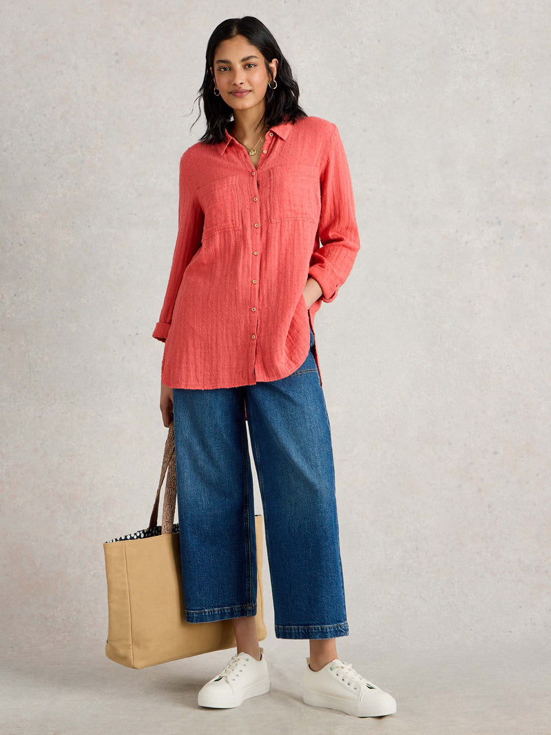 An image of the White Stuff Sophie Longline Cotton Shirt