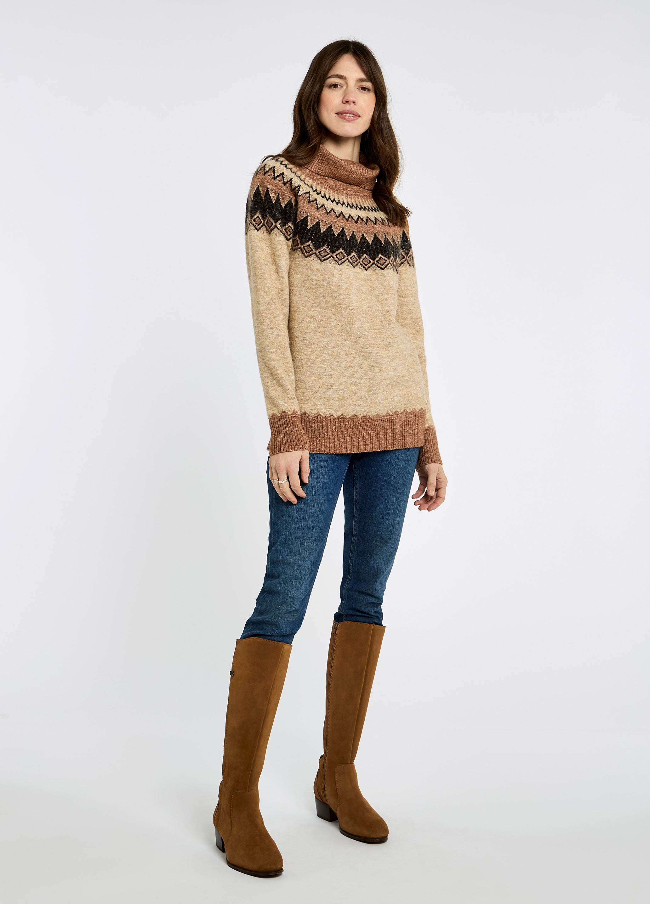 An image of the Dubarry Devlin Fair Isle Patterned Sweater