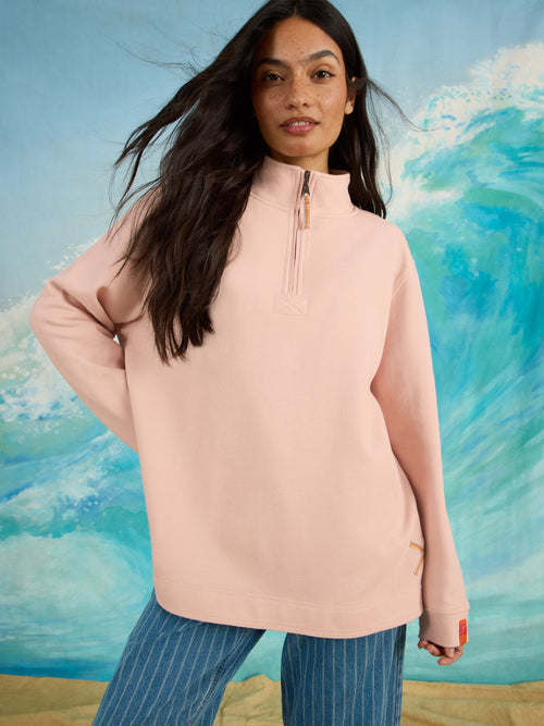 An image of the White Stuff Plain Half Zip Sweat