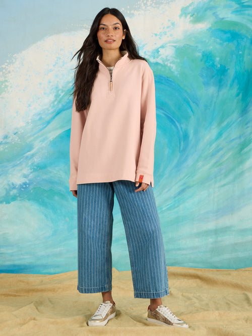 An image of the White Stuff Plain Half Zip Sweat