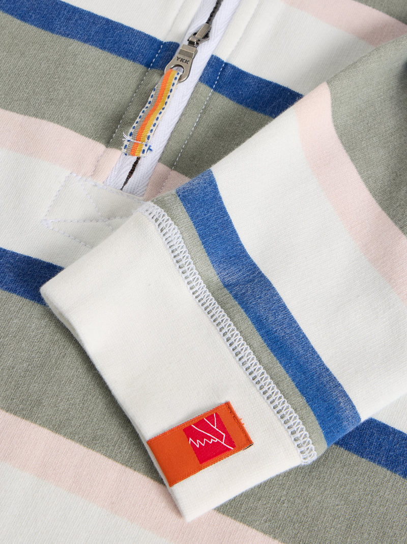 An image of the White Stuff Stripe Half Zip Sweat