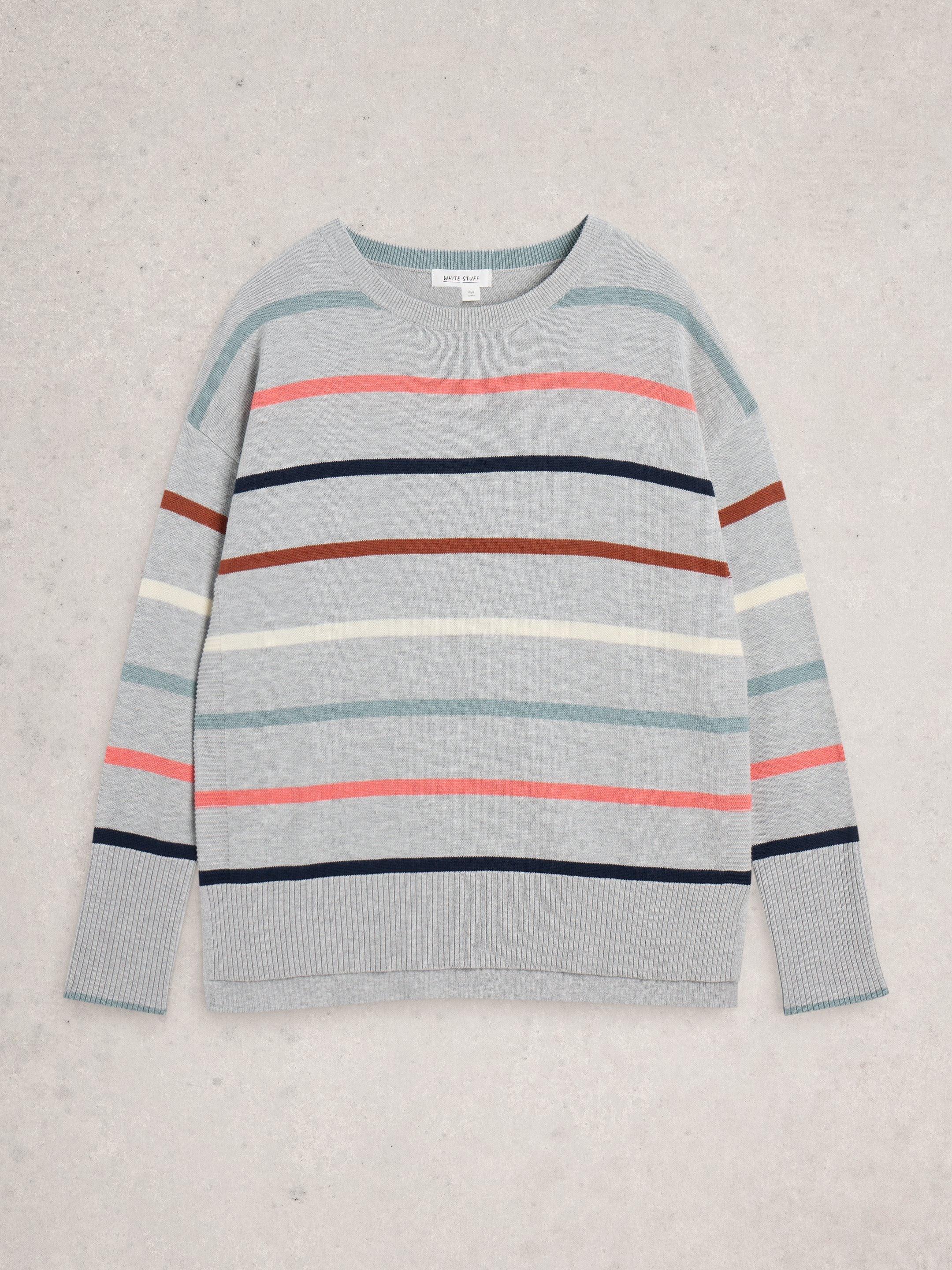 An image of the White Stuff Olive Stripe Jumper