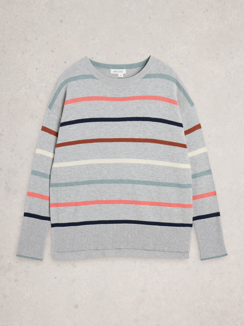 An image of the White Stuff Olive Stripe Jumper