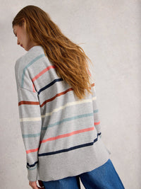 An image of the White Stuff Olive Stripe Jumper
