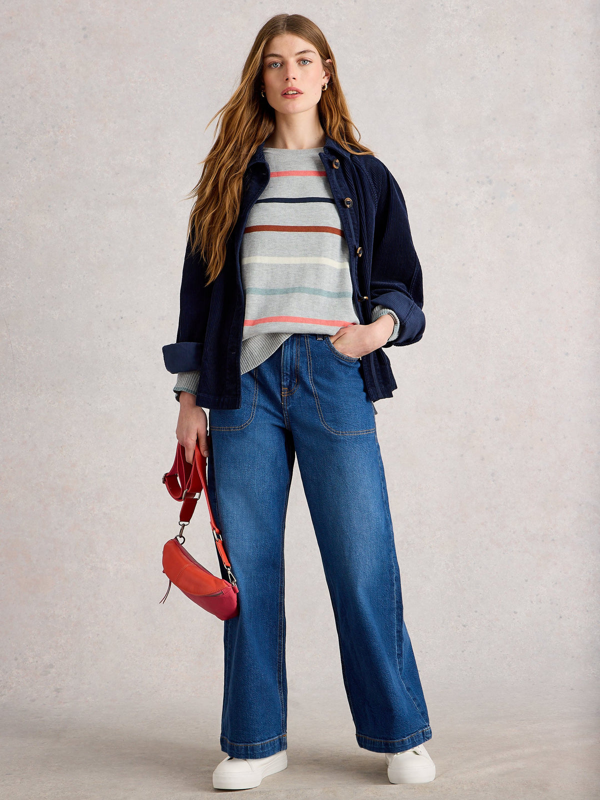 An image of the White Stuff Olive Stripe Jumper