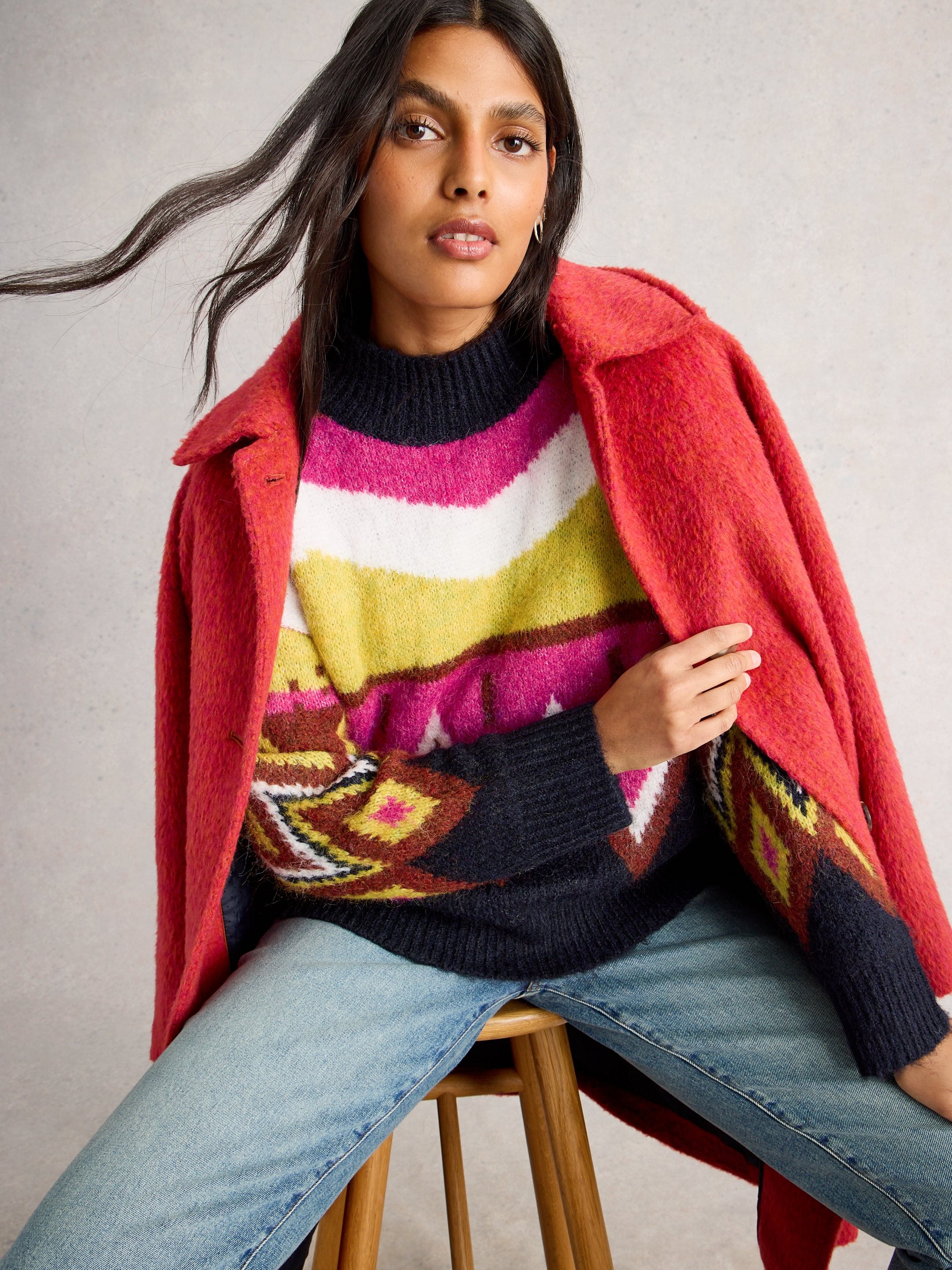 An image of the White Stuff Alice Abstract Jumper