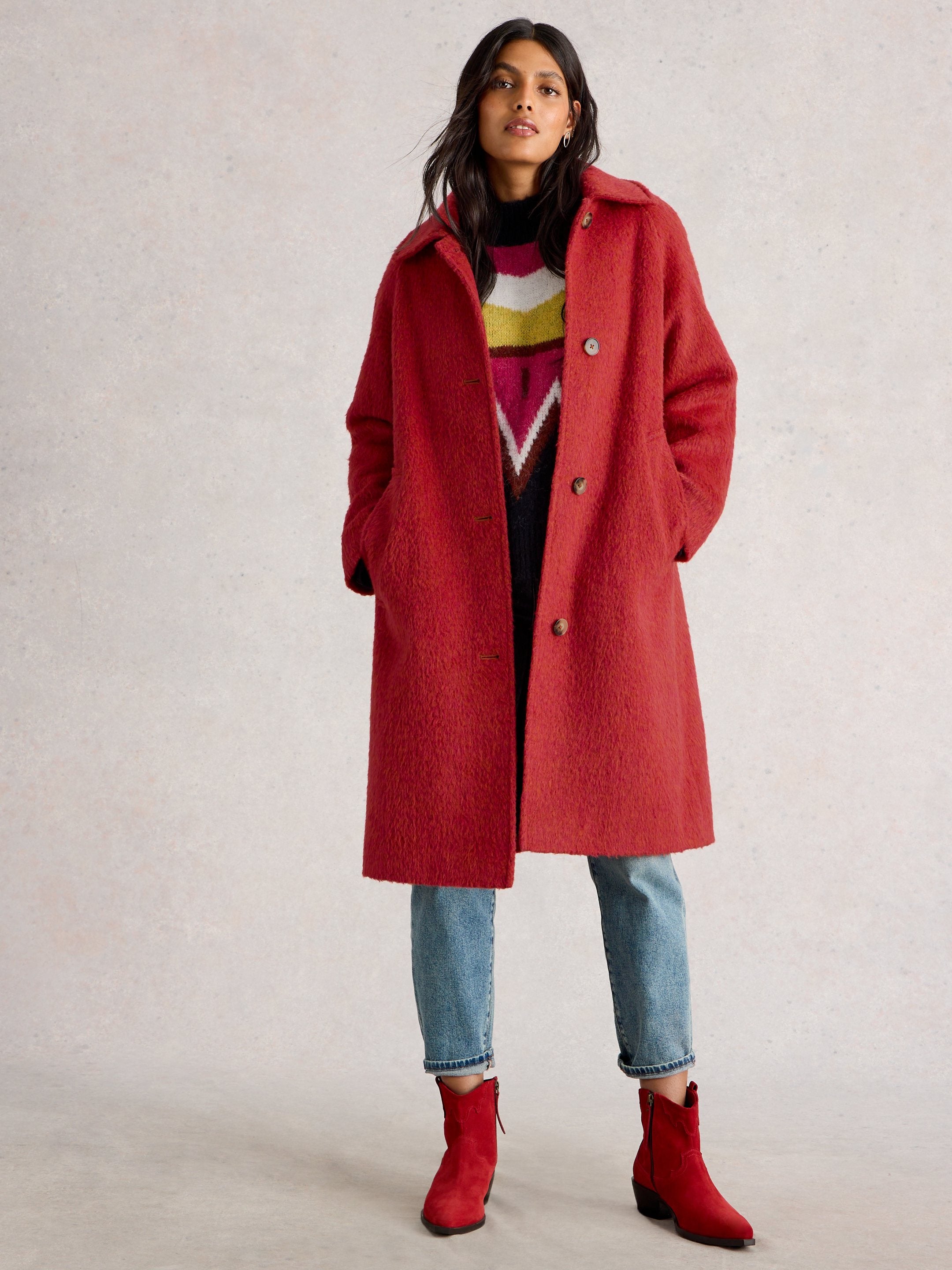 An image of the White Stuff Kelsey Wool Blend Coat