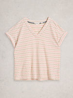 An image of the White Stuff Embroidered Stripe Tee