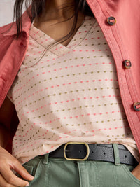 An image of the White Stuff Embroidered Stripe Tee