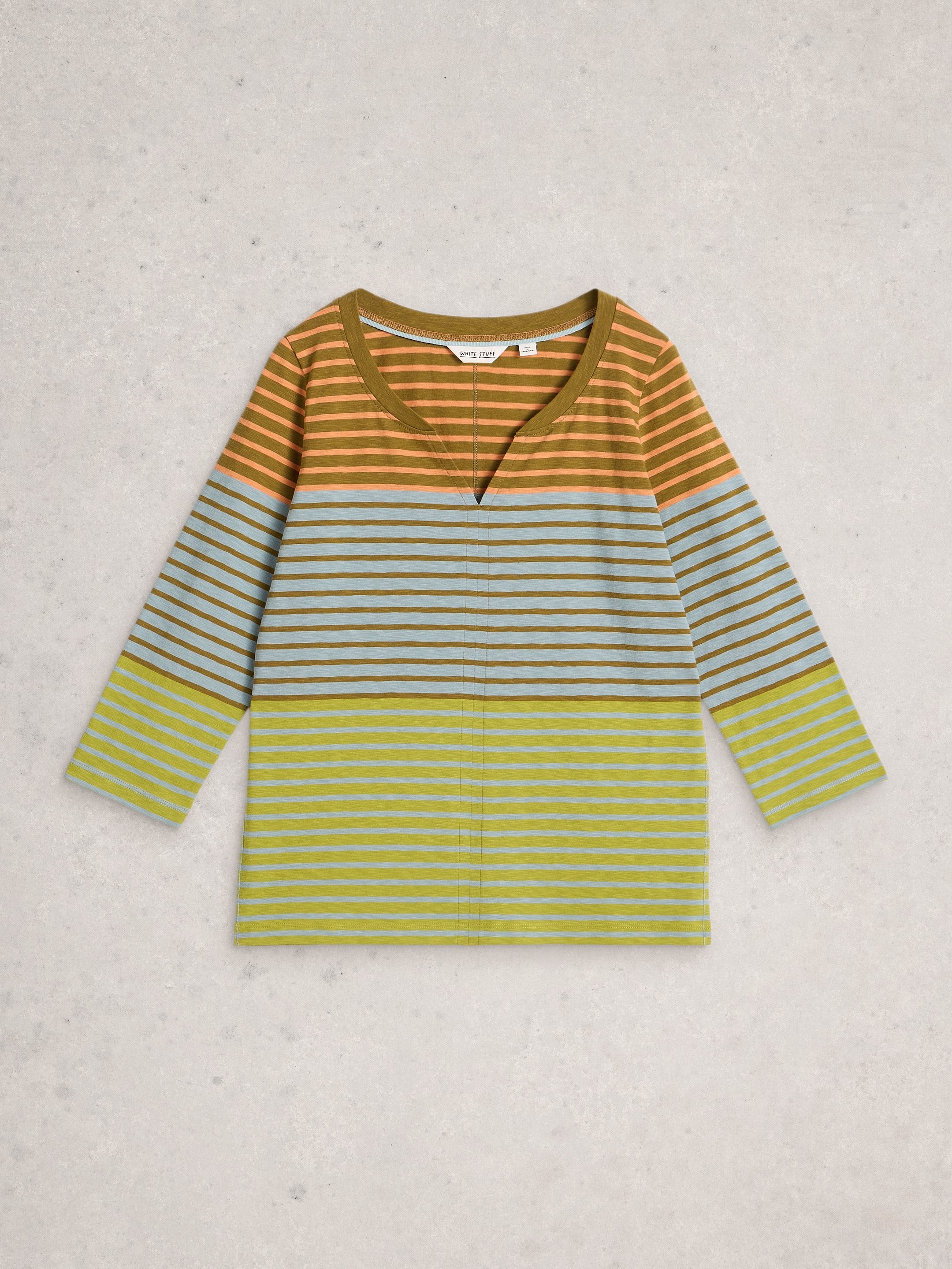 An image of the White Stuff Nelly 3/4 Stripe Tee