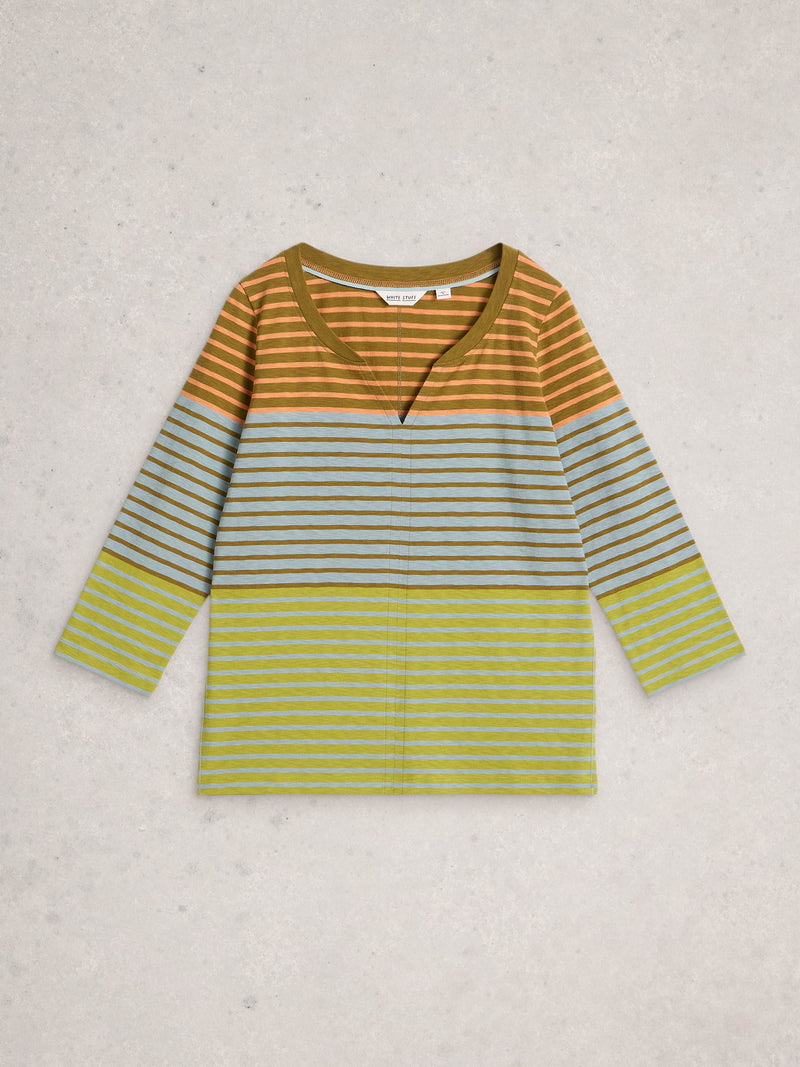 An image of the White Stuff Nelly 3/4 Stripe Tee
