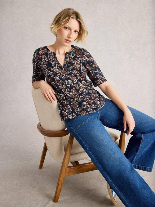 An image of the White Stuff Weaver Notch Neck Tee