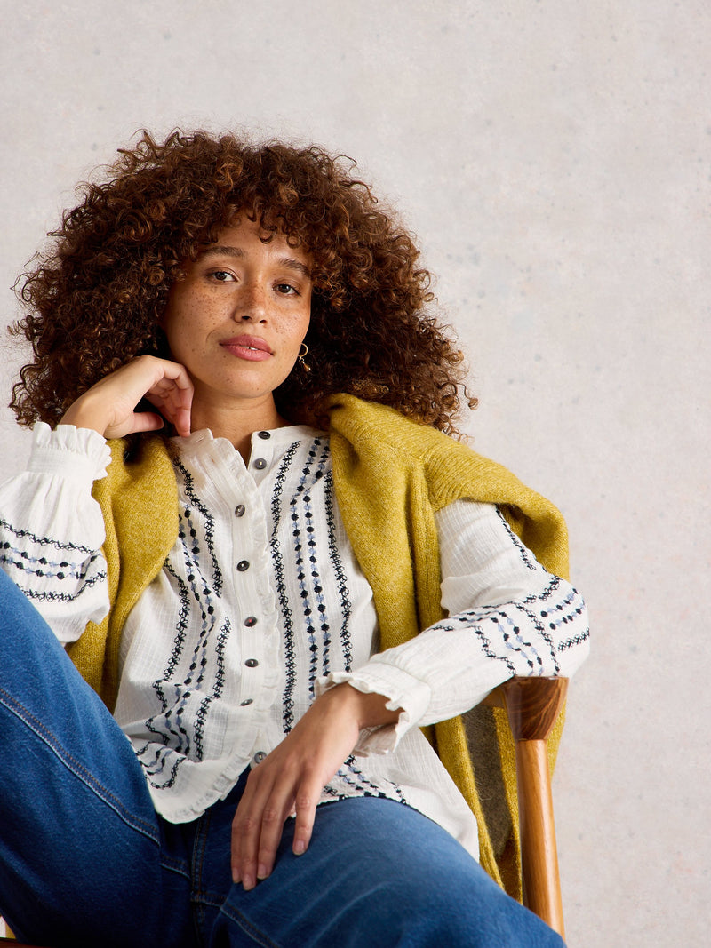 An image of the White Stuff Naomi Embroidered Shirt