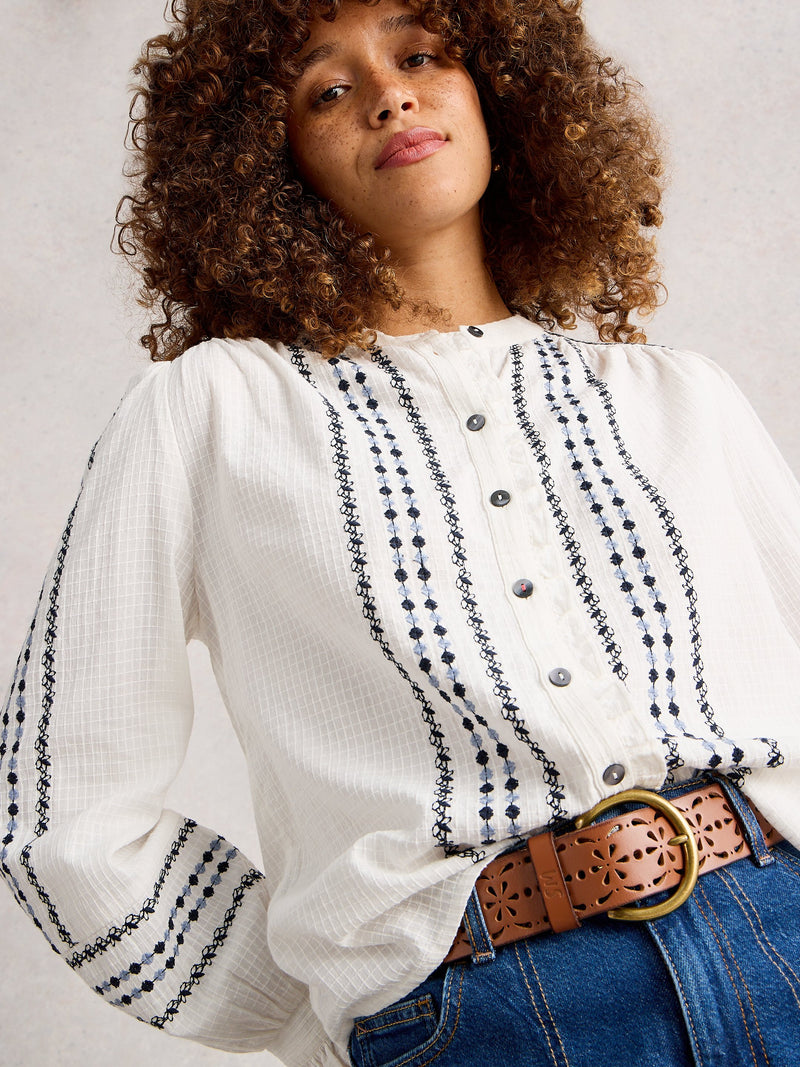 An image of the White Stuff Naomi Embroidered Shirt