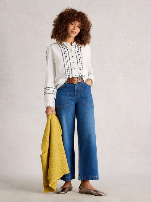 An image of the White Stuff Naomi Embroidered Shirt