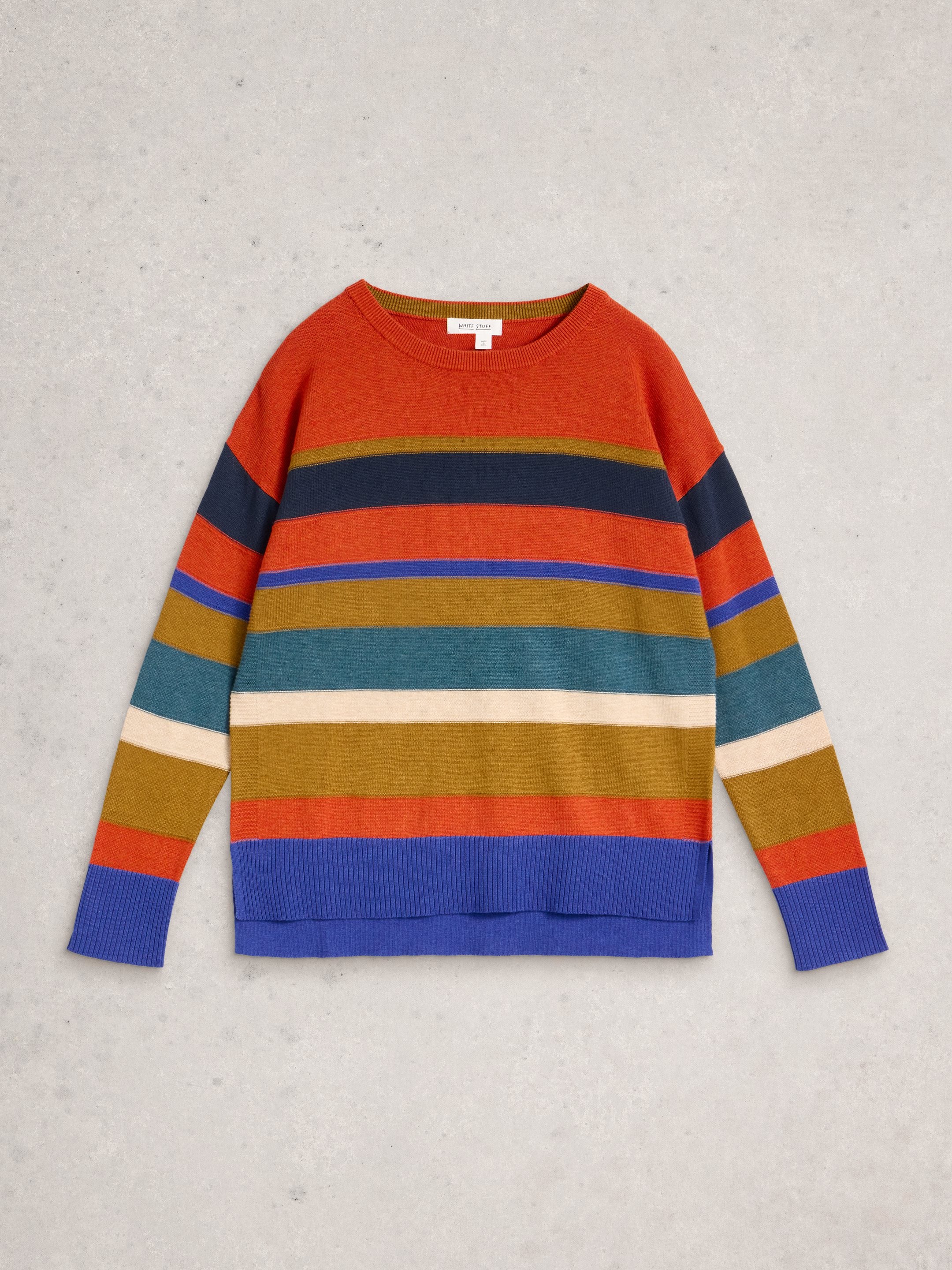An image of the White Stuff Olive Stitch Stripe Jumper