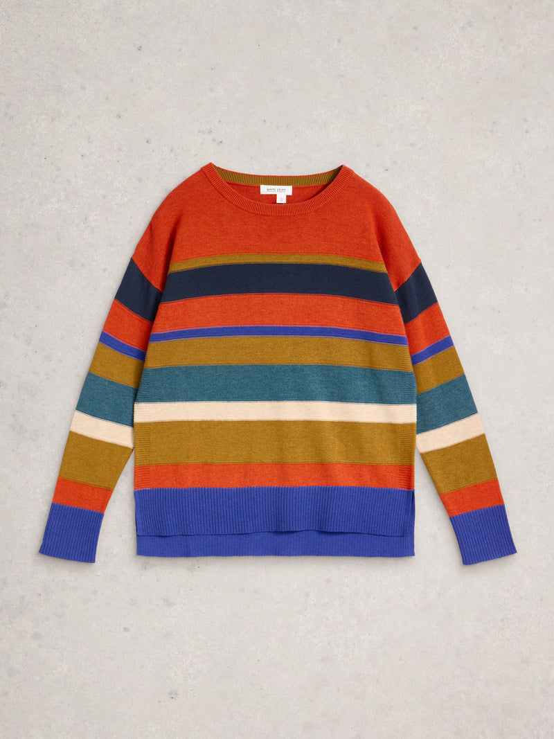 An image of the White Stuff Olive Stitch Stripe Jumper