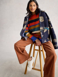 An image of the White Stuff Olive Stitch Stripe Jumper