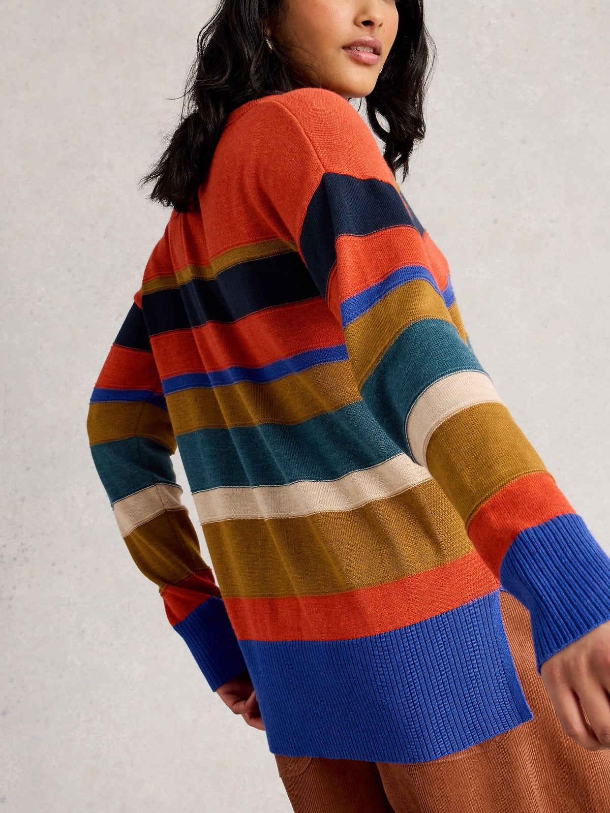 An image of the White Stuff Olive Stitch Stripe Jumper