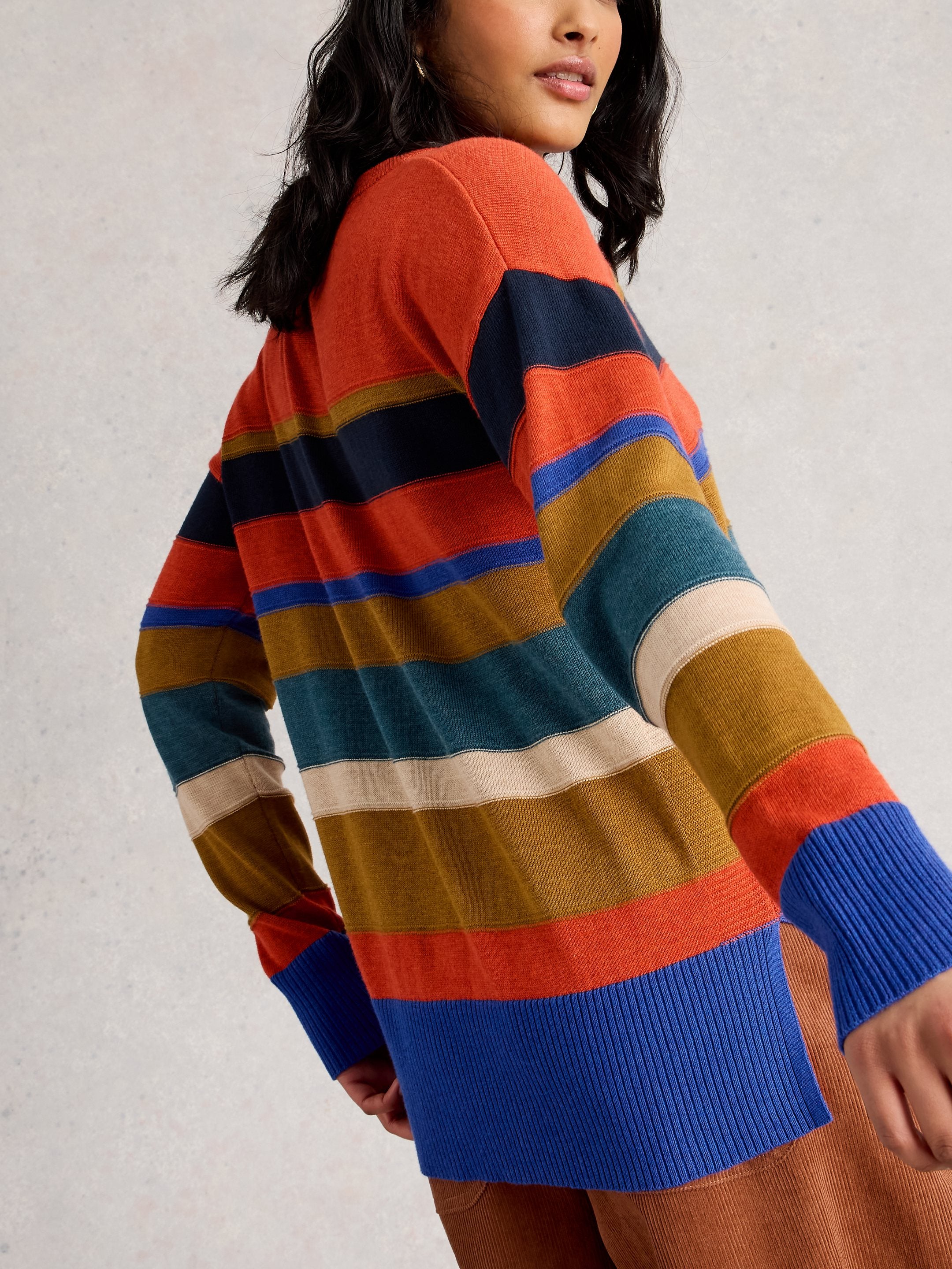 An image of the White Stuff Olive Stitch Stripe Jumper