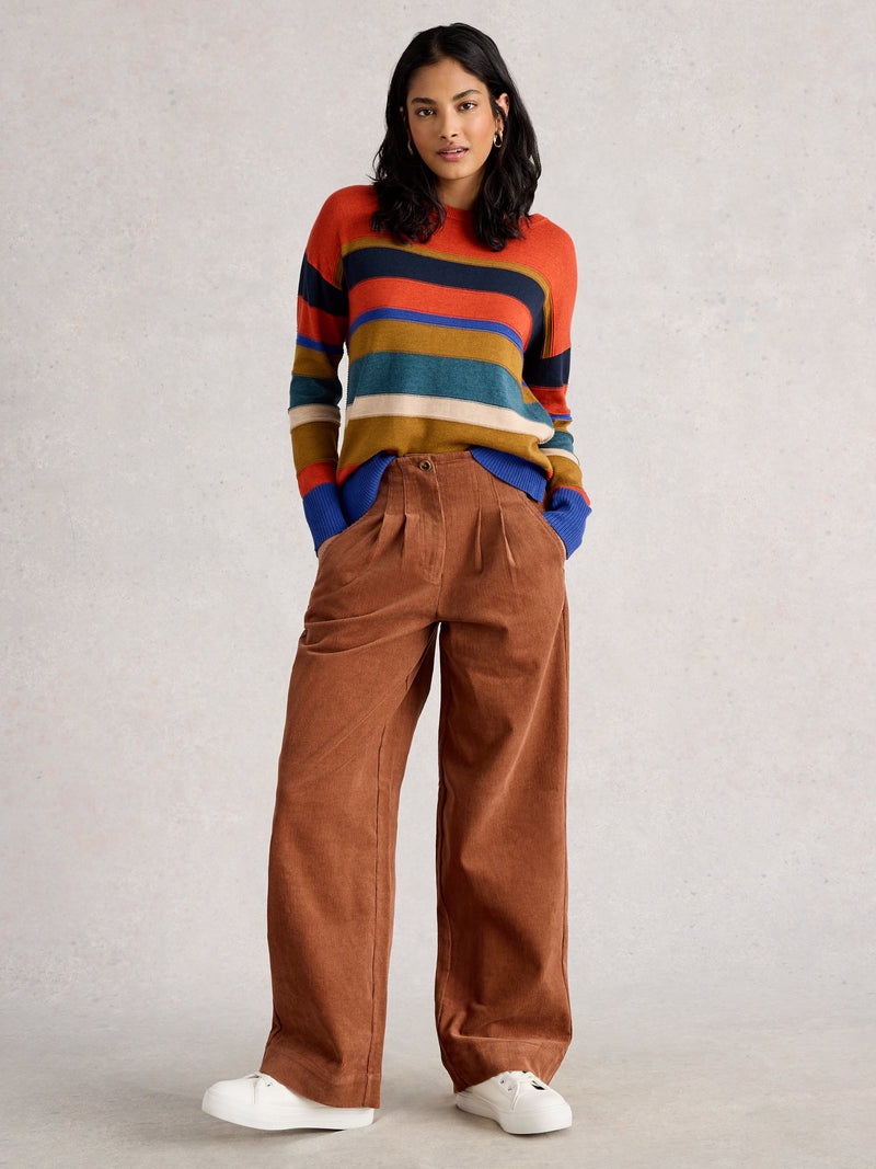 An image of the White Stuff Olive Stitch Stripe Jumper