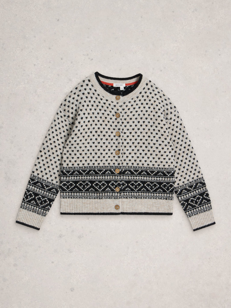 An image of the White Stuff Holly Heart Cardigan