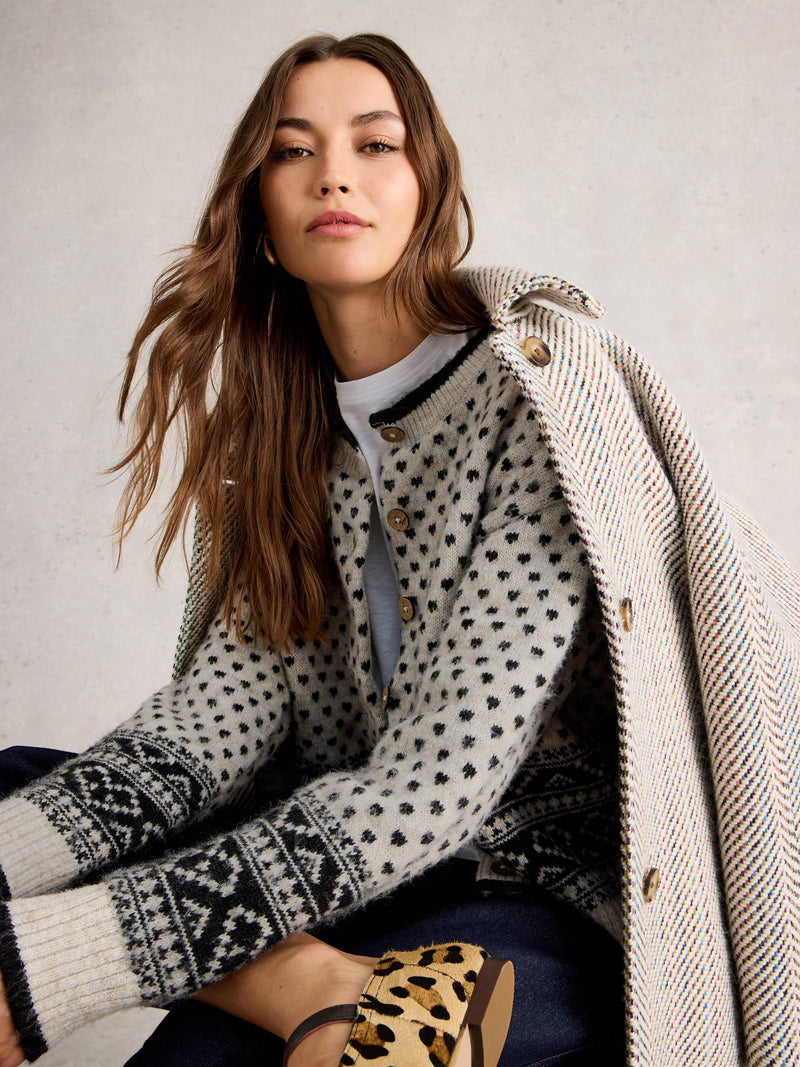 An image of the White Stuff Holly Heart Cardigan