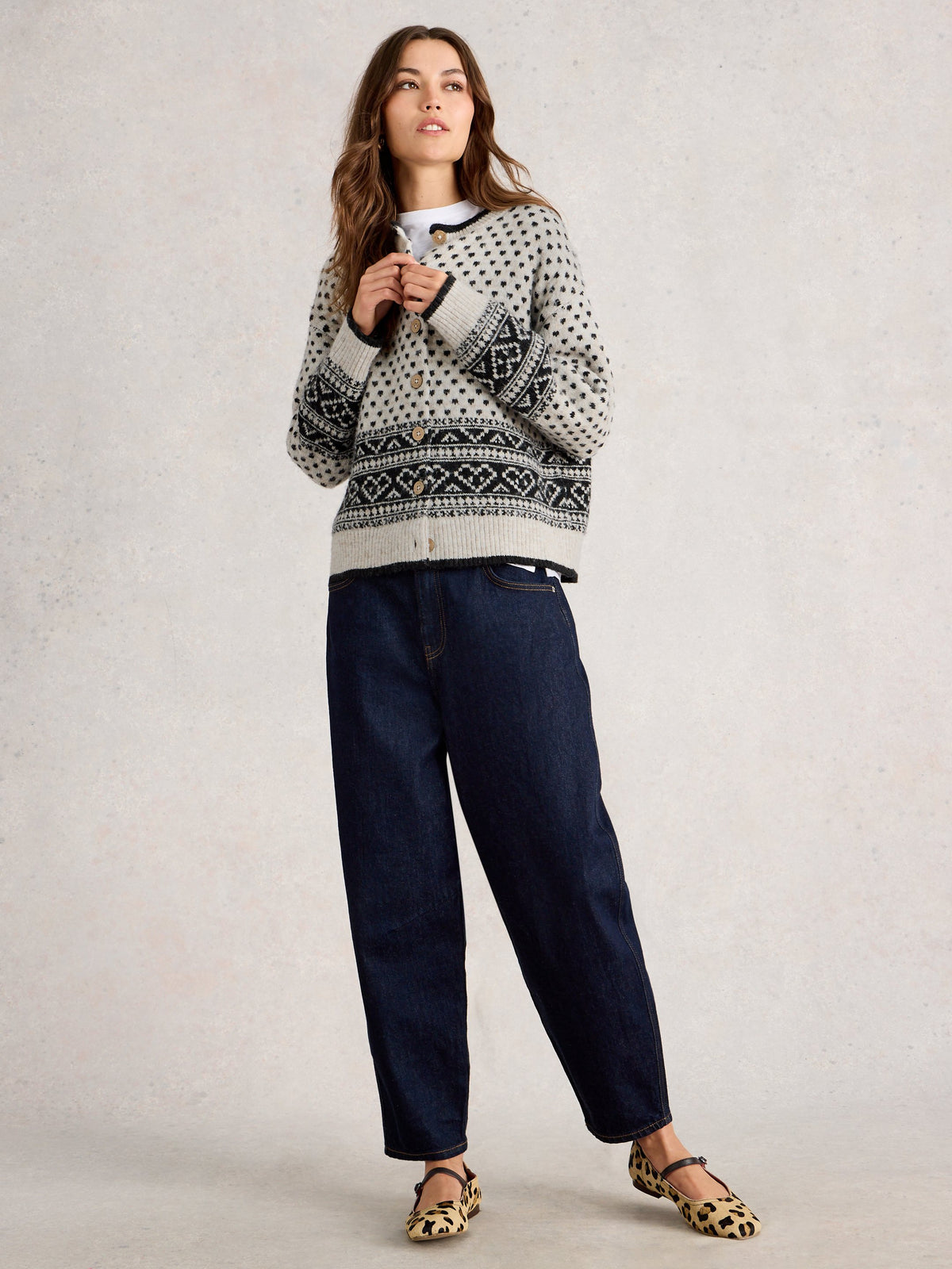 An image of the White Stuff Holly Heart Cardigan