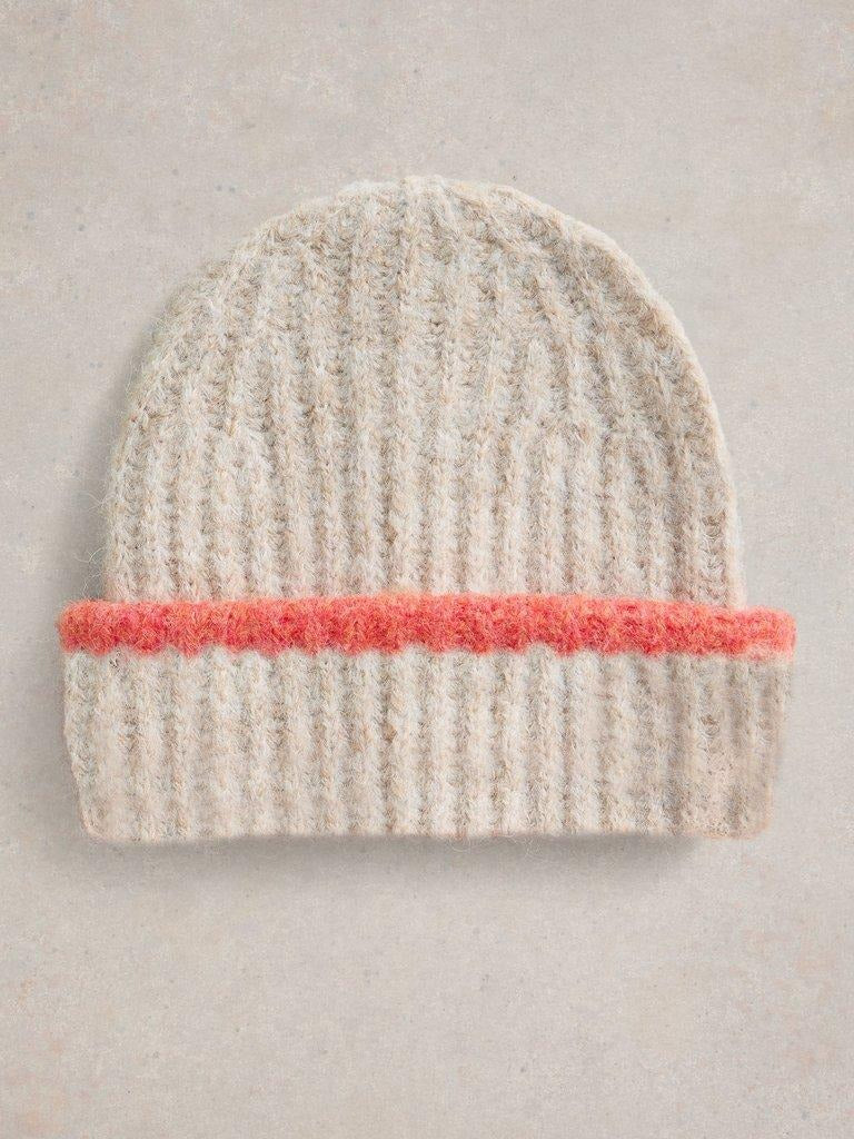 An image of the White Stuff Colourblock Knitted Beanie