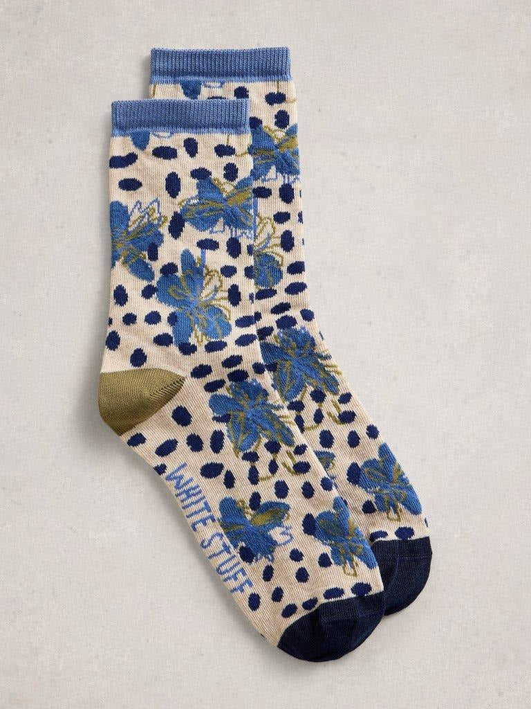 An image of the White Stuff Printed Floral Ankle Sock