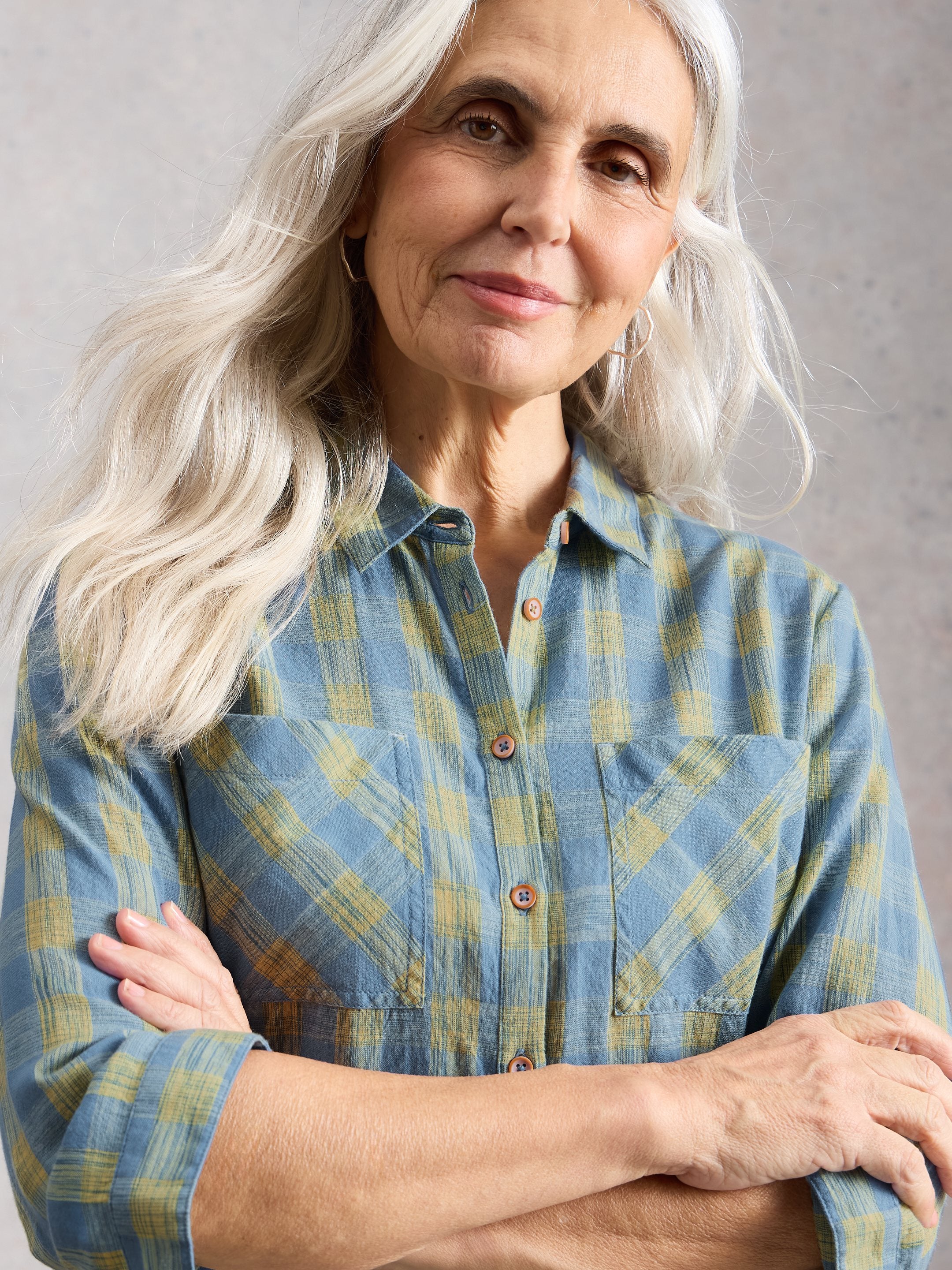 An image of the White Stuff Sophie Organic Check Shirt