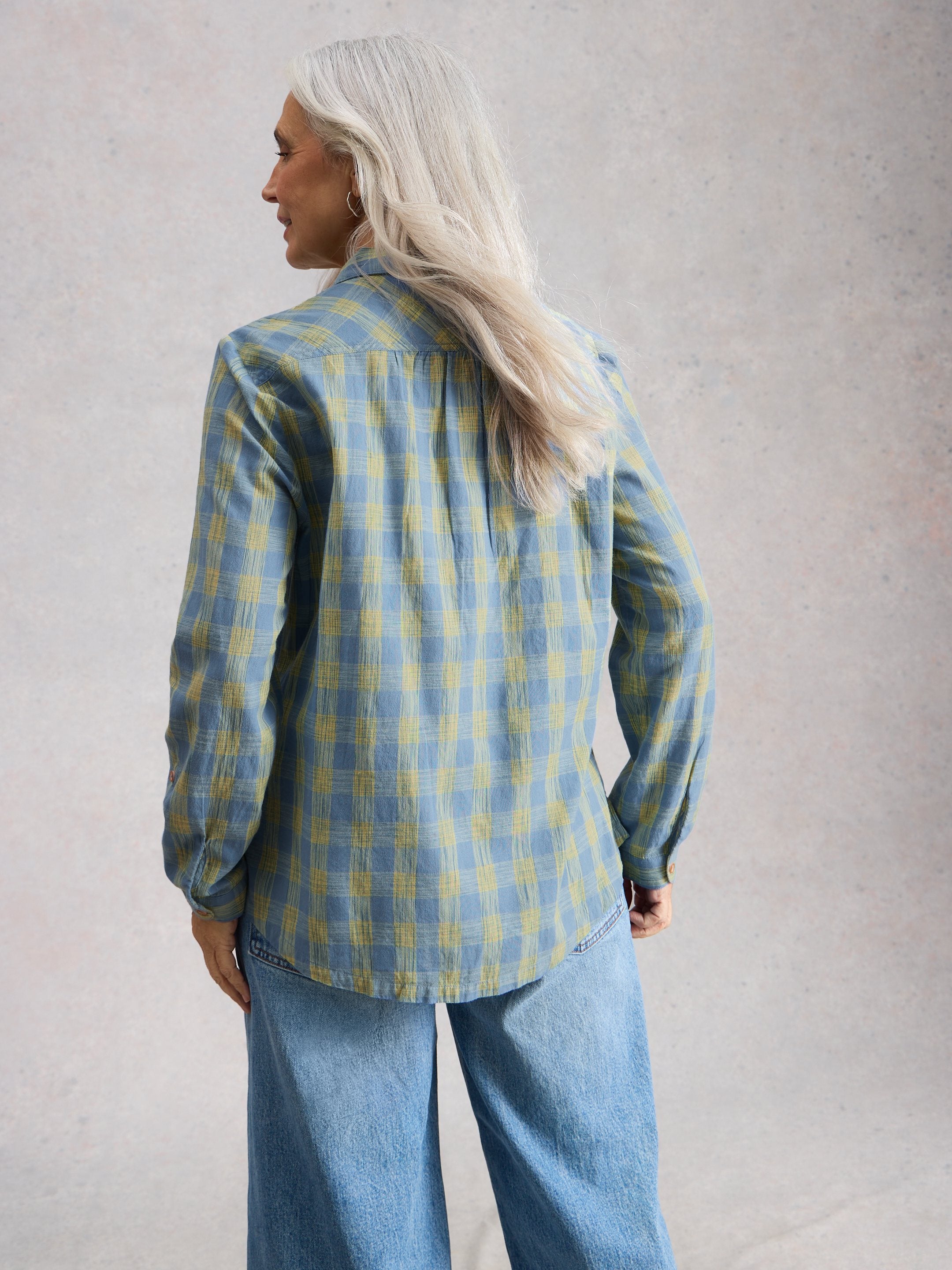 An image of the White Stuff Sophie Organic Check Shirt