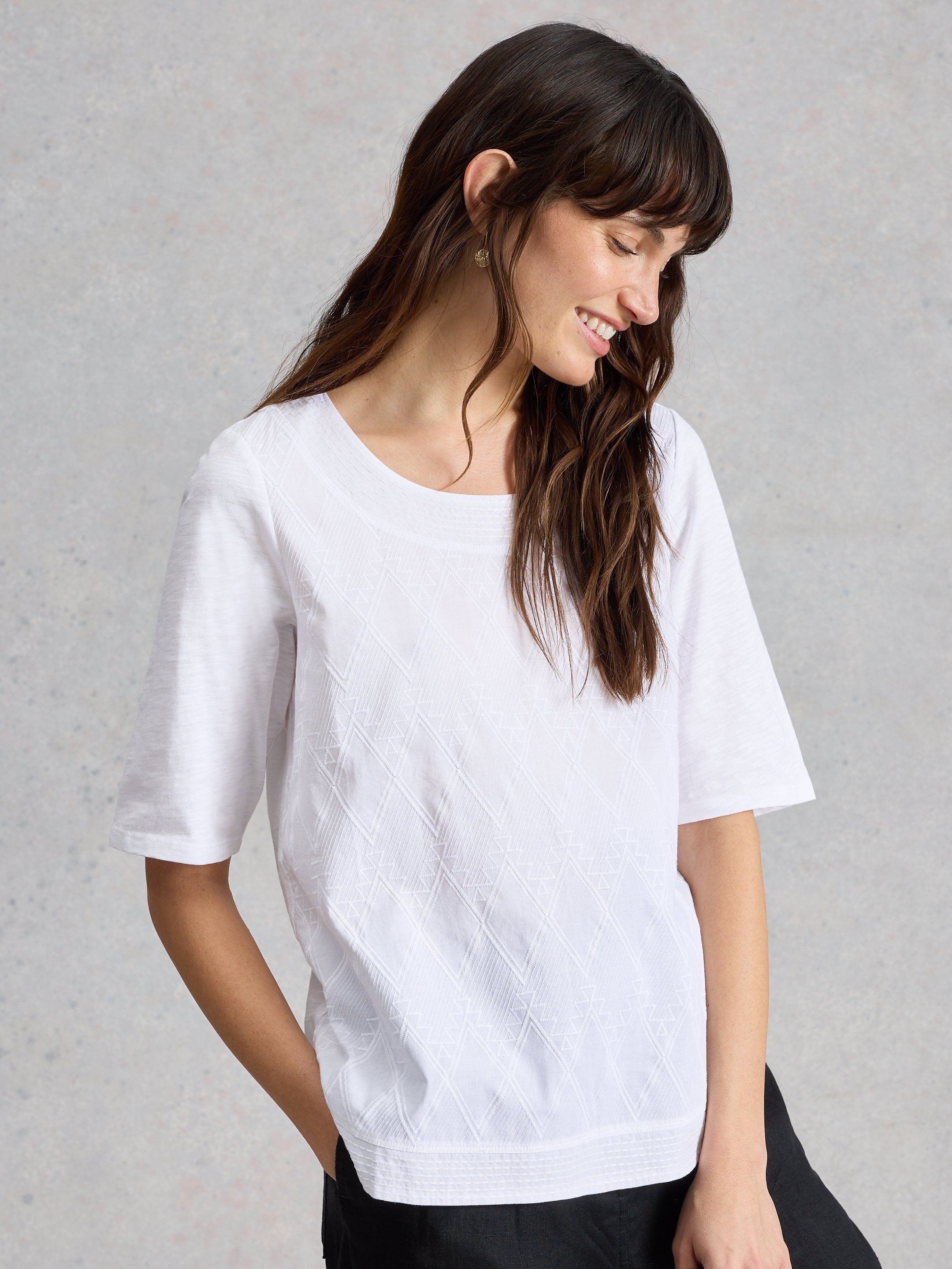 An image of the White Stuff Weaver Broderie Tee