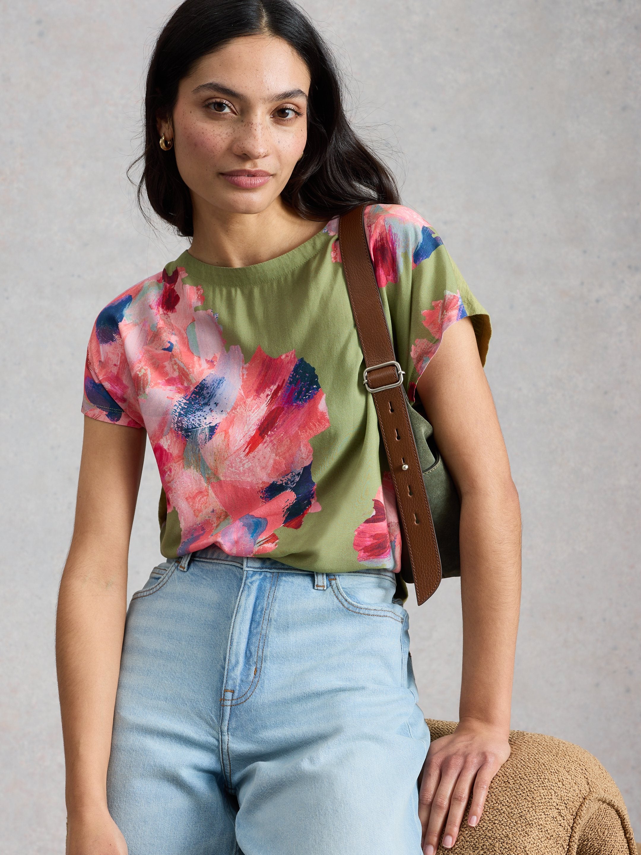 An image of the White Stuff Woven Mix Tee