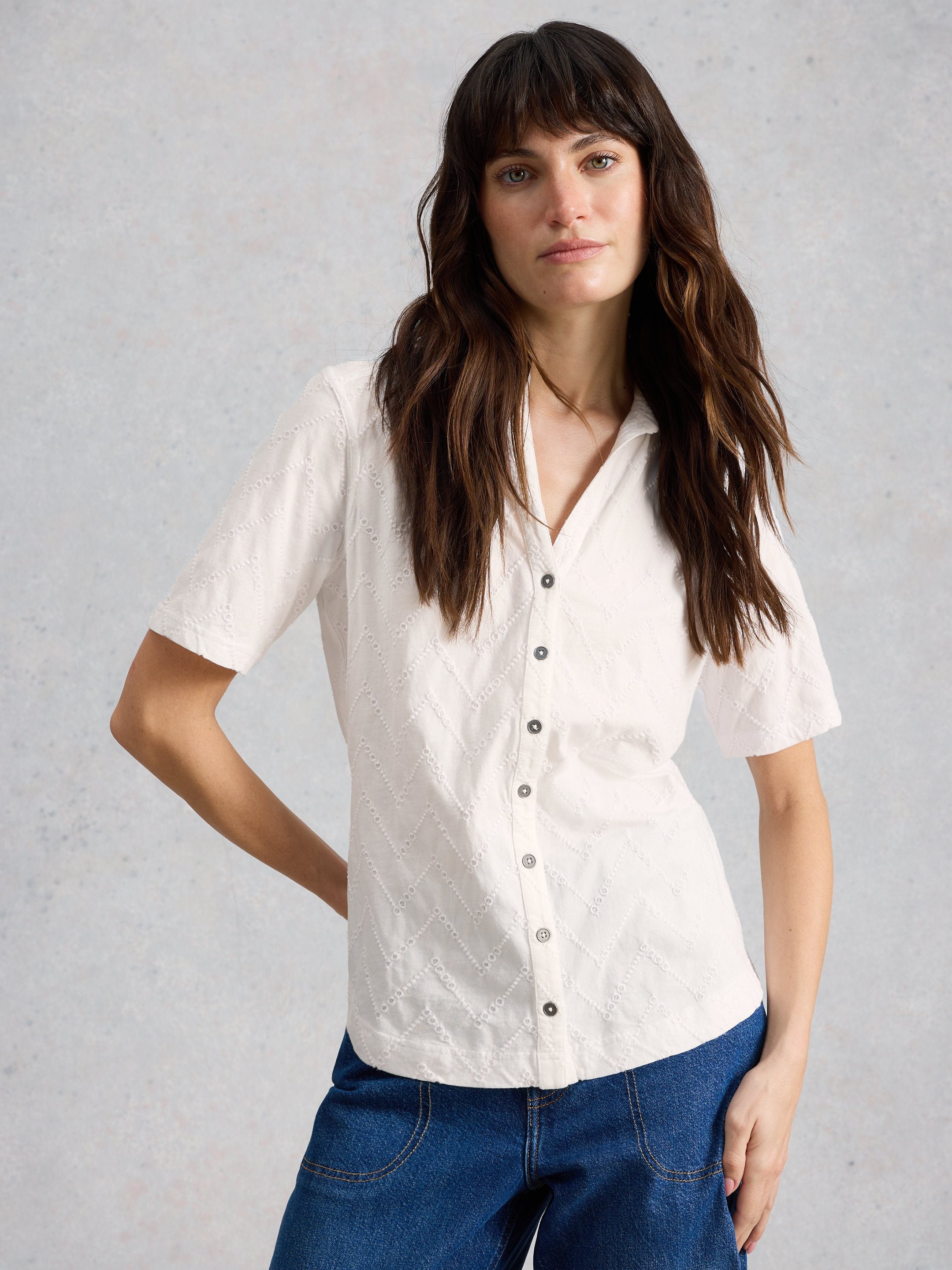 An image of the White Stuff Annie Embroidered Shirt