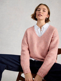 An image of the White Stuff Tamara Texture V-Neck Jumper