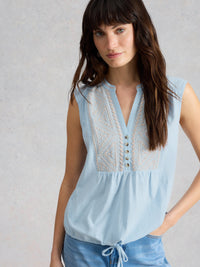 An image of the White Stuff Peony Sleeveless Shirt