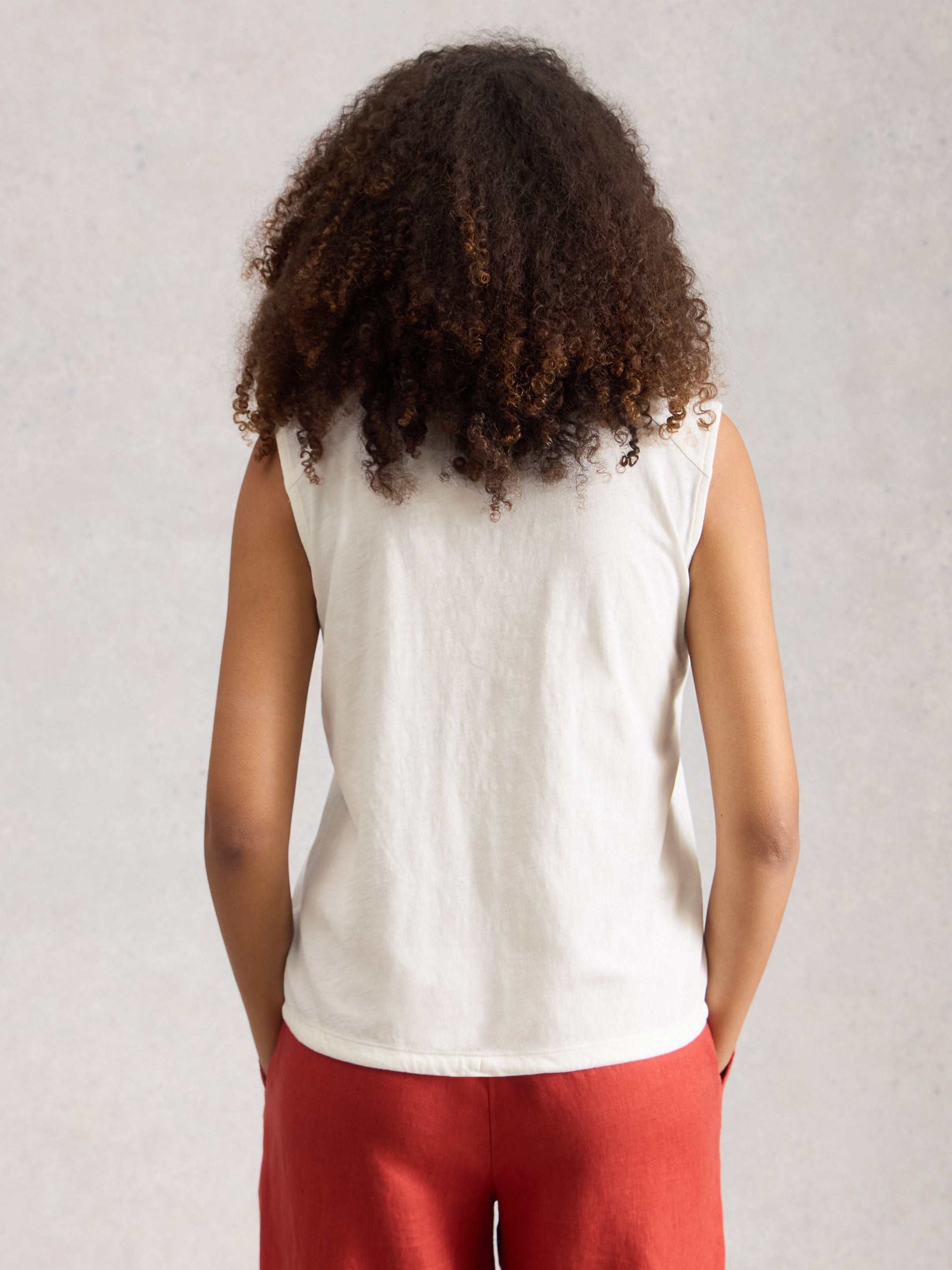 An image of the White Stuff Peony Sleeveless Shirt