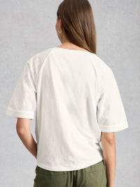 An image of the White Stuff Embroidered Tie Hem Top