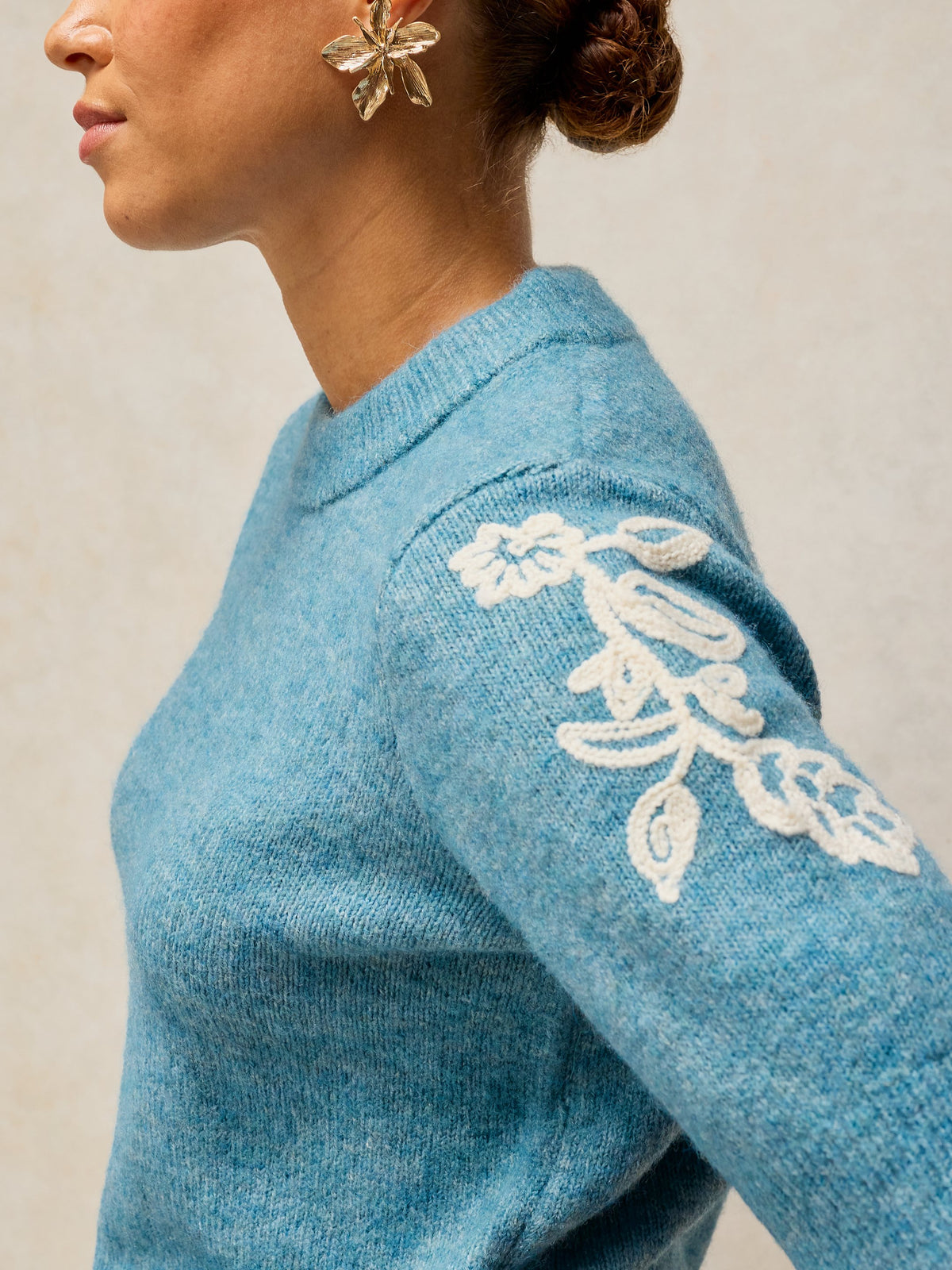Knitted Embroidered Tee