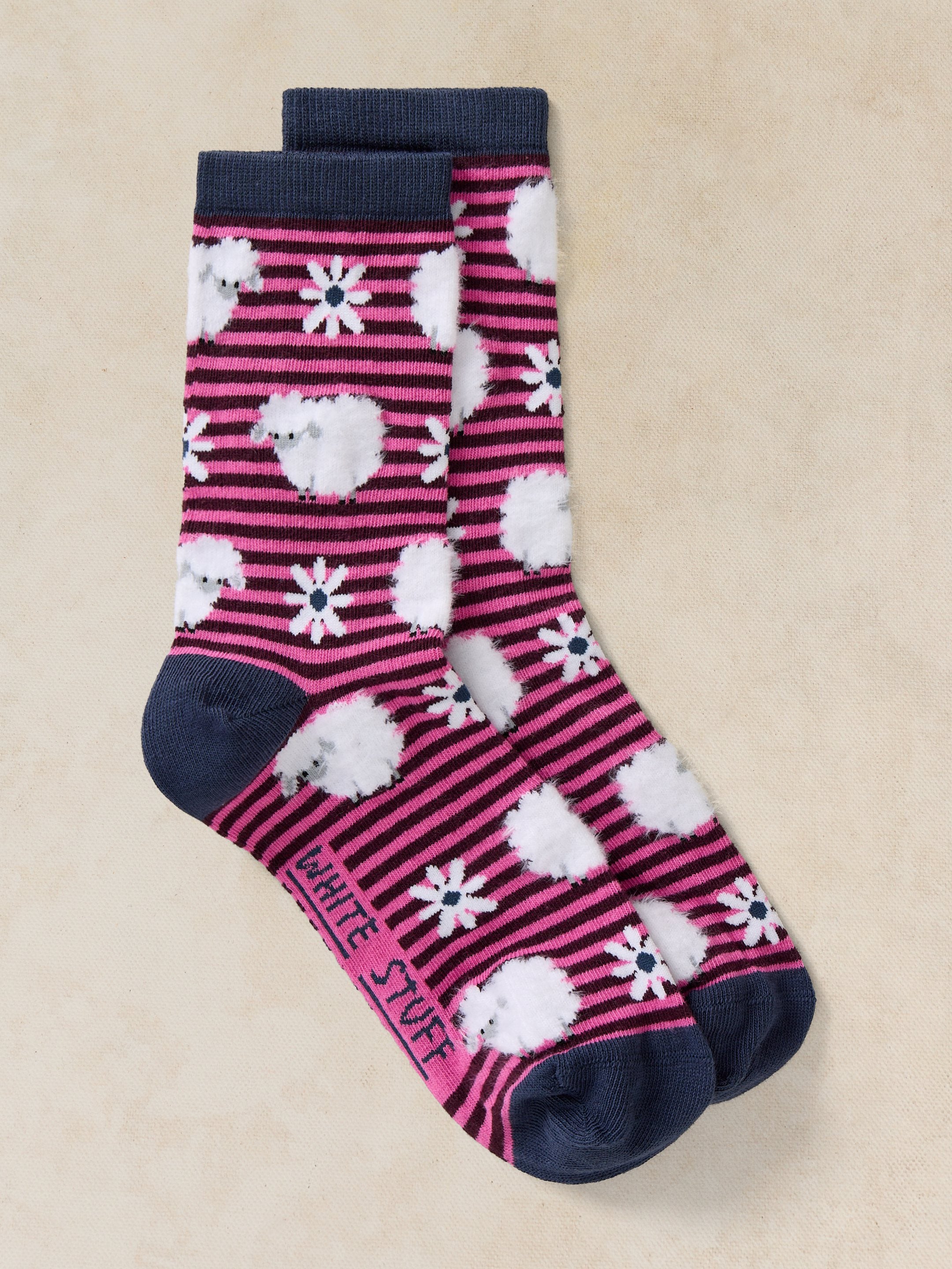 Fluffy Stripe Sheep Ankle Sock