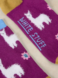 Fluffy Llama Ankle Sock