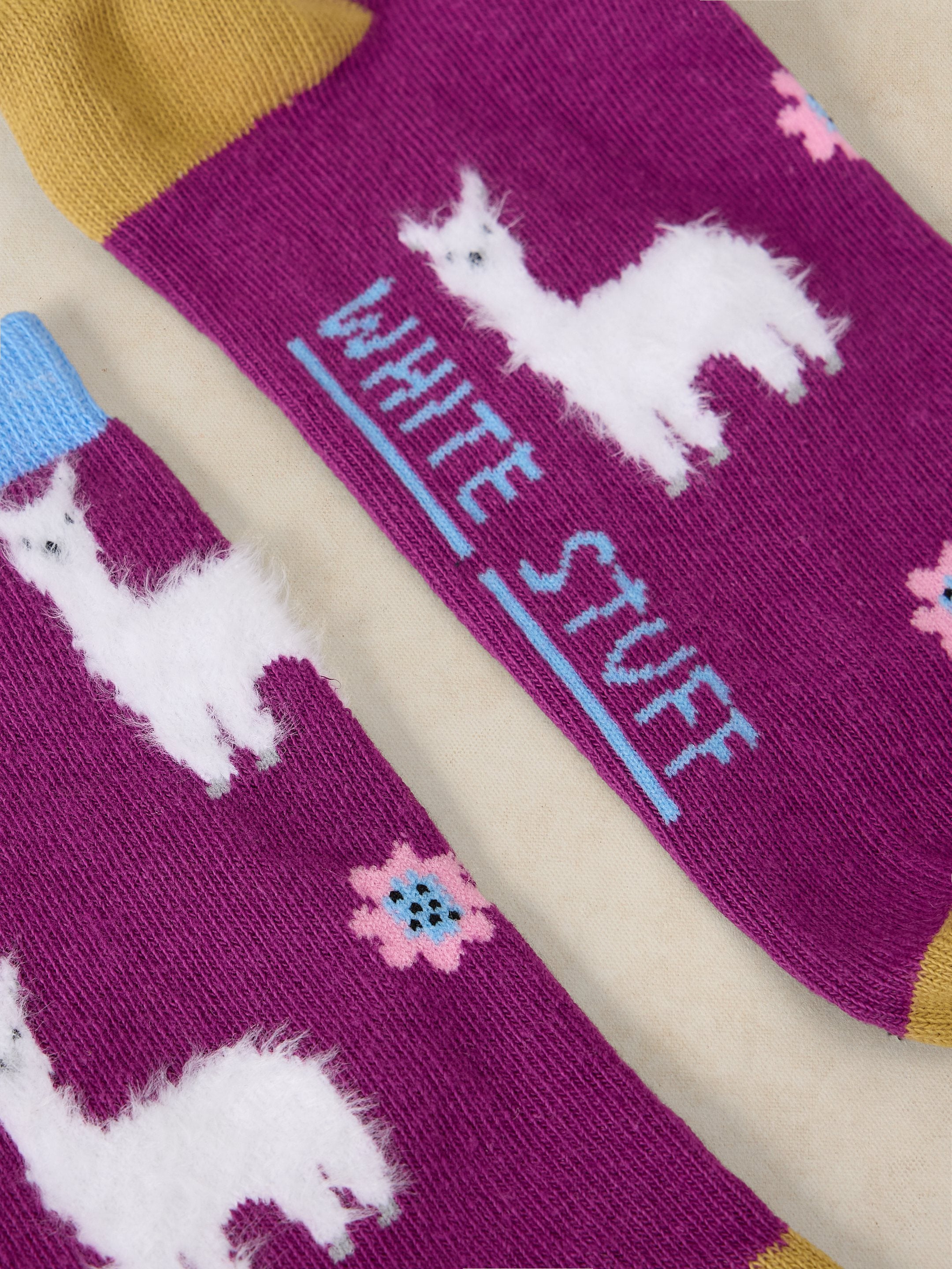 Fluffy Llama Ankle Sock