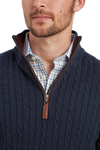 An image of the Schoffel Calton Cotton Cashmere Cable 1/4 Zip Jumper
