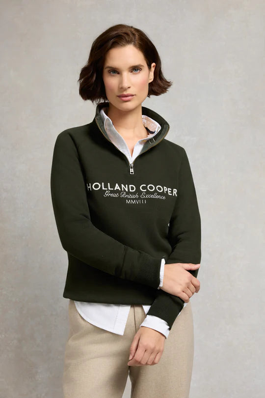 An image of the Holland Cooper Sporting Goods Zip Henley