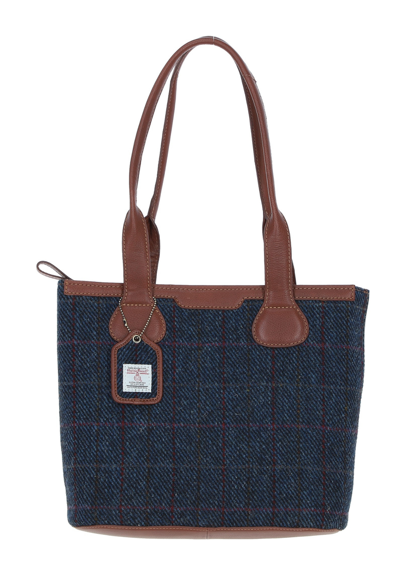 An image of the Ashwood Leather Ashwood Leather x Harris Tweed Genuine Leather Shoulder Bag