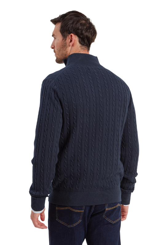 An image of the Schoffel Calton Cotton Cashmere Cable 1/4 Zip Jumper